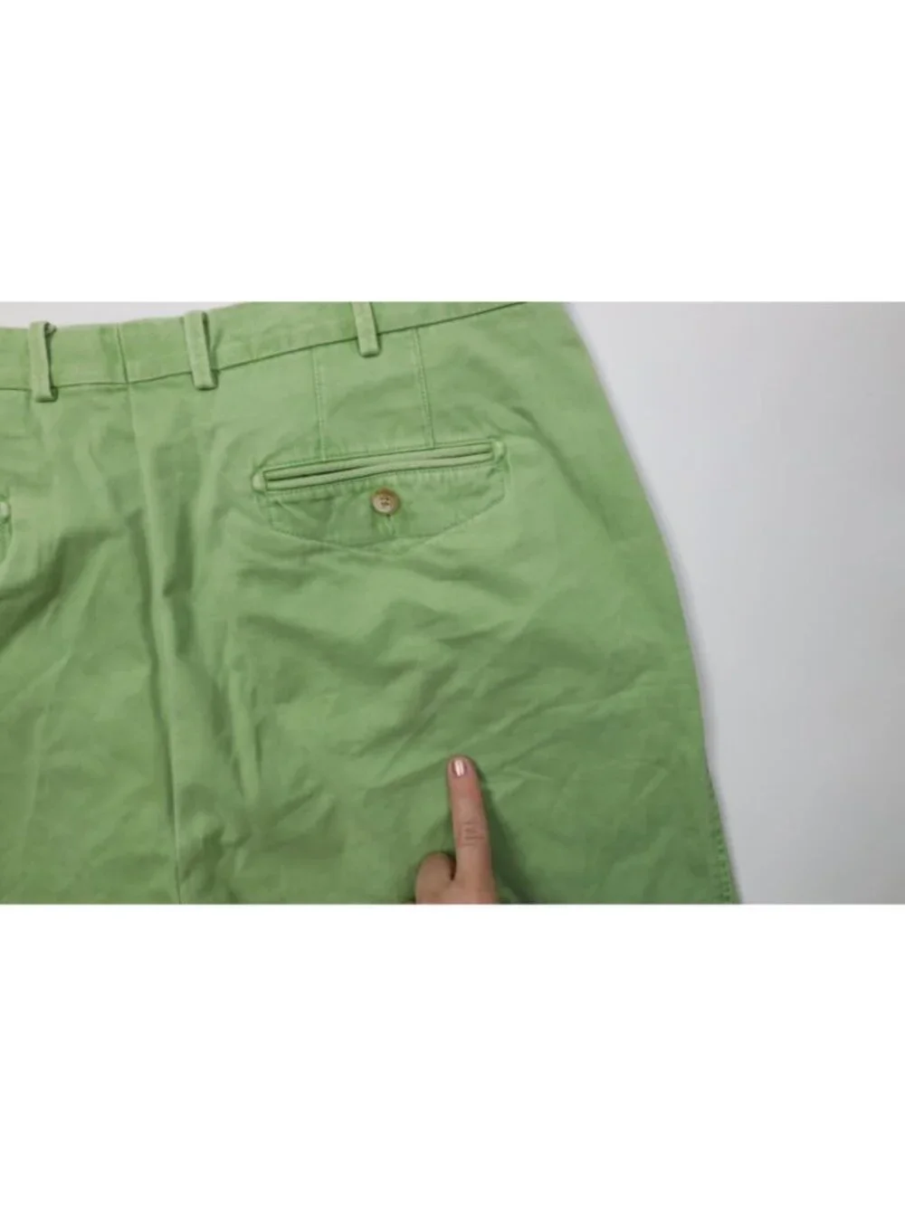 Peter Millar Mens 40 Faded Stonewash Golf Chino Shorts Green Pima Cotton